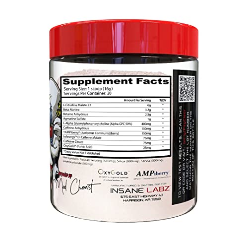 Insane Labz Psychotic Clear, Fully Disclosed, Clinically Dosed Pre Workout Powder Insane Labz buy supplements canada