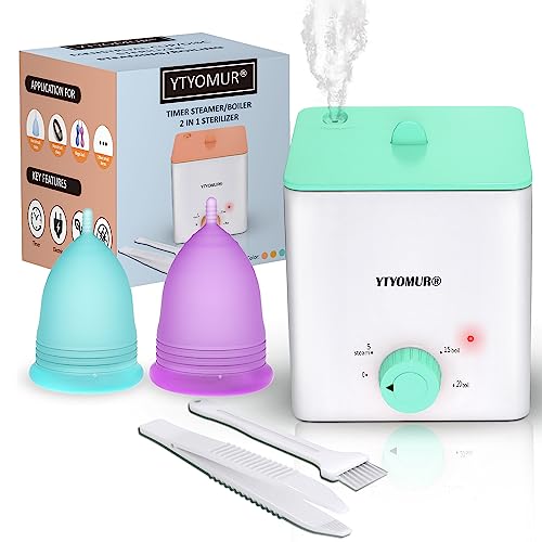 YTYOMUR Menstrual Cup Steamer Sterilizer with 2 Reusable Period Cups, Menstrual Cups Cleaner YTYOMUR buy supplements canada