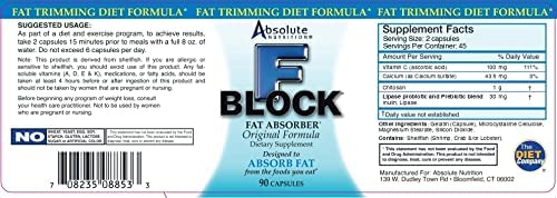 Absolute Nutrition FBlock Xtra Fat Absorber, Diet Formula, 90 Capsules Absolute Nutrition buy supplements canada