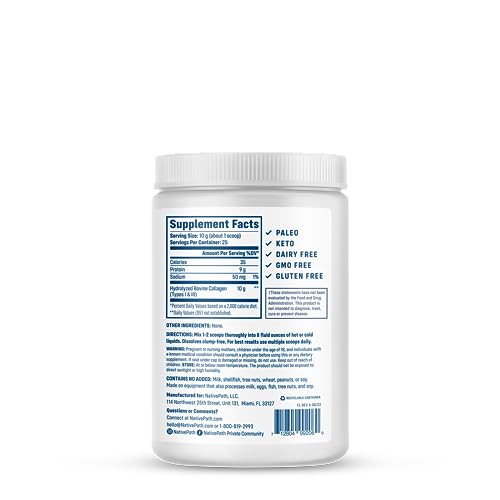 NativePath Collagen Peptides Protein - Hydrolyzed Type 1 & 3 Collagen Powder for Skin NativePath buy supplements canada