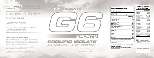 G6 Sports Nutrition Prolific Isolate All Natural Whey Protein Isolate Gluten Free, Lactose G6 Sports buy supplements canada
