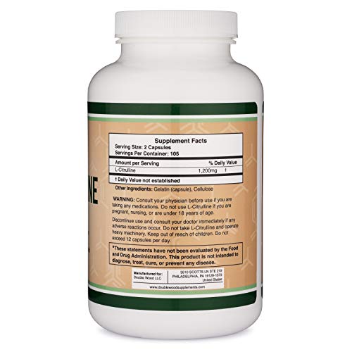L Citrulline Capsules 1,200mg Per Serving, 210 Count (L-Citrulline Increases Levels Double Wood Supplements buy supplements canada