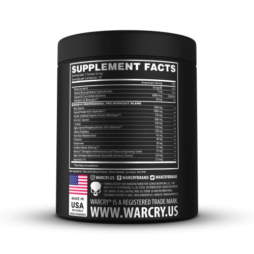 WARCRY Pre-Workout Powder - Ultra Energy, Strength, Clear Focus & Pumps with Nitrosigine WARCRY buy supplements canada