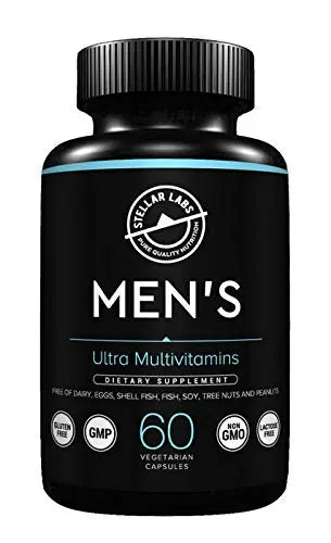 Stellar Labs Men's Low FODMAP Vegan Daily Multivitamin, No Iron | Easy On Sensitive Stomachs, Easy to Swallow Vitamins | Stellar Labs buy supplements canada
