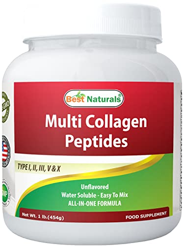Best Naturals Multiple Collagen Peptides Protein Type I, II III, V & X Collagen unflavored 1 Pound Best Naturals buy supplements canada