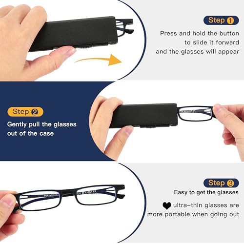 TOVEEN 2 Pack Compact Reading Glasses Anti Blue Light UV, Ultra-thin Slim TR90 Readers TOVEEN buy supplements canada
