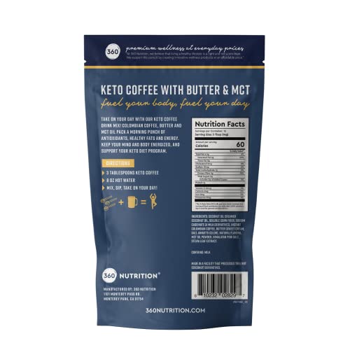 360 Nutrition Instant Keto Coffee with MCT Oil, Coconut Oil, Sweetened, Gluten Free 360 Nutrition buy supplements canada