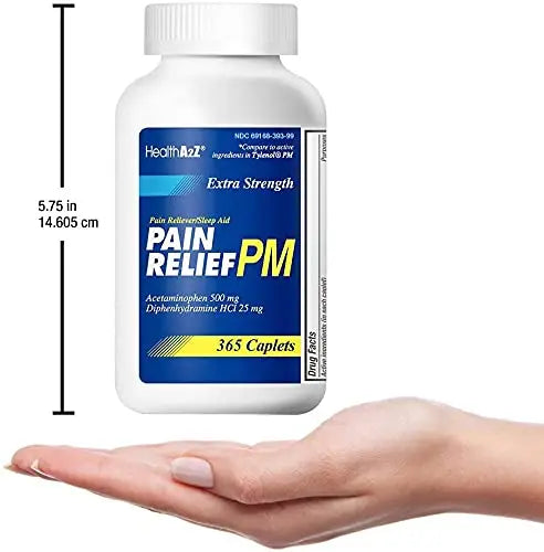HealthA2Z® Extra Strength Pain Relief PM| Acetaminophen 500mg | Diphenhydramine 25mg | Pain Reliever & Nighttime Sleep Aid | (365 Count (Pack of 1)) HealthA2Z buy supplements canada