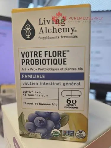 Your Flora Probiotic Family – Non-GMO Probiotics with Fermented Soybean, Banana, & Blueberry for Digestion & Gut Support – Prebiotics, Postbiotics, Digestive Enzymes – Living Alchemy, 60 Capsules Living Alchemy buy supplements canada