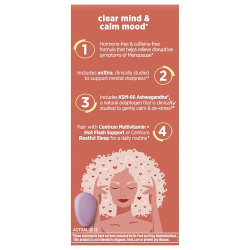 Centrum Clear Mind and Calm Mood Menopause Support Tablets, with Clinically Studied enXtra, 30 Count Centrum buy supplements canada