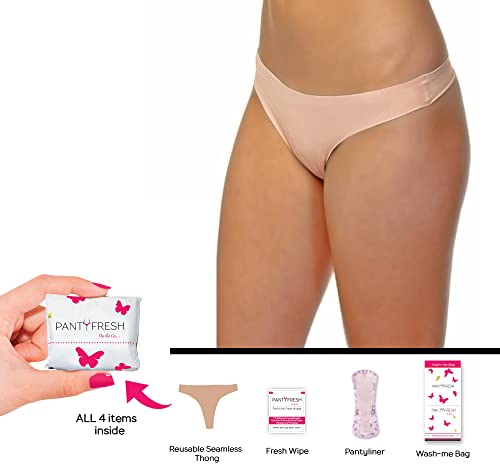 to-Go Panty Kit Includes 4 Items Seamless Thong Underwear Fresh Wipe Pantyliner & Washbag Travel Panty Fresh buy supplements canada
