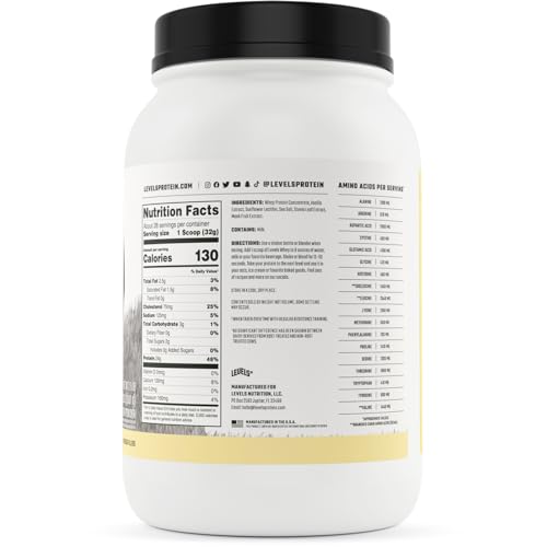 Levels Grass Fed 100% Whey Protein, No Hormones, Vanilla Bean, 2LB Levels Nutrition buy supplements canada