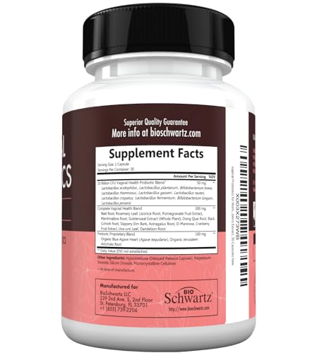 16in1 Vaginal Probiotics for Women (10 Powerful Strains + Organic Prebiotics) BioSchwartz buy supplements canada
