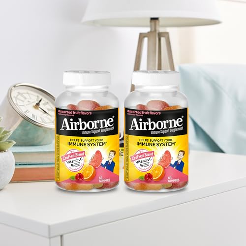 Airborne 750mg Vitamin C Gummies for Adults, Immune Support Gummies with Powerful Antioxidants VIT C & E, Caffeine Free Airborne buy supplements canada