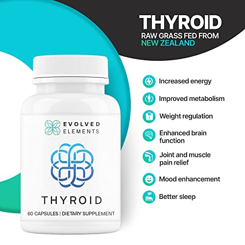 Evolved Elements Raw Grass-Fed Desiccated Bovine Thyroid - Thyroid Support for Women Evolved Elements buy supplements canada