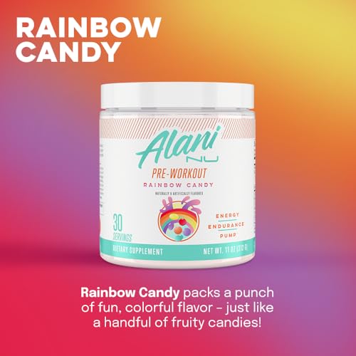 Alani Nu Rainbow Candy Pre Workout and BCAA Sour Gummies Post Workout Powder Alani Nu buy supplements canada