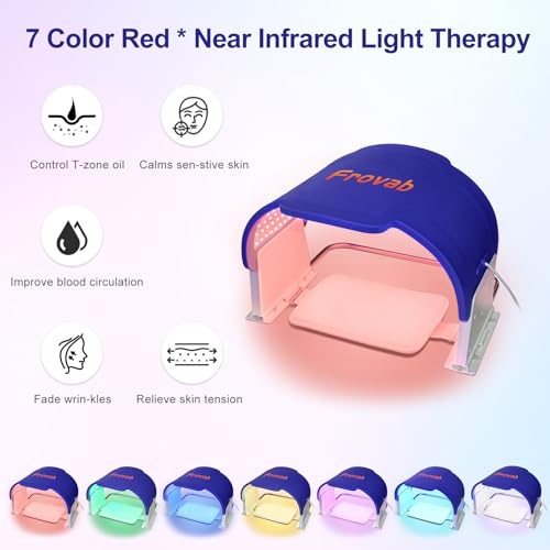 Frovab 7 in 1 Colors LED Light Therapy Mask, Red & Blue Face Mask Light Therapy, Portable & Flexiable Frovab buy supplements canada