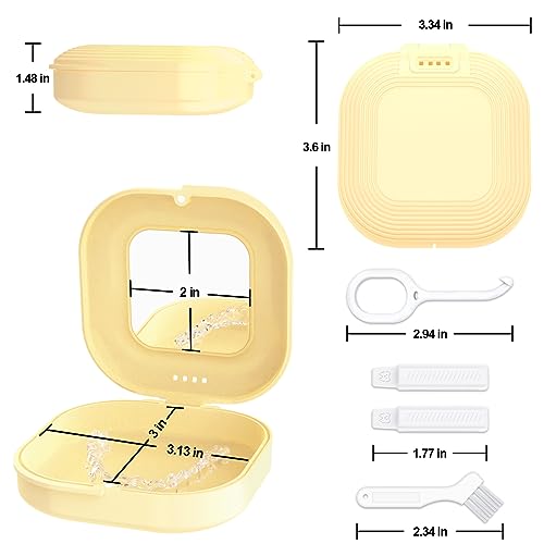 Retainer Case with Mirror and Vent Holes, Cute Retainer Holder Case Compatible with Invisalign Heigoeost buy supplements canada