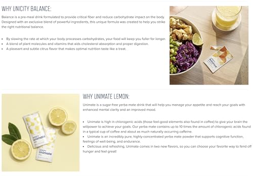 Unicity Feel Great System - Balance 60 Pack & Great Tasting Lemon Unimate Unicity buy supplements canada