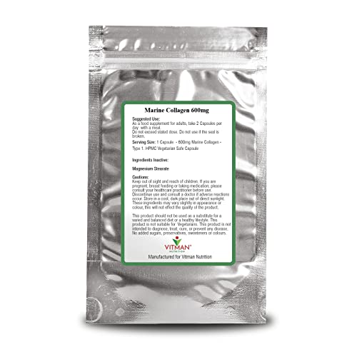 Marine Collagen Capsules - 600mg High Strength Hair, Skin and Joint Supplement VitMan Nutrition buy supplements canada