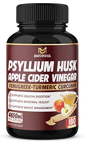 BMVINVOL Psyllium Husk Fiber Supplement 4650mg - Apple Cider Vinegar, Fenugreek BMVINVOL buy supplements canada