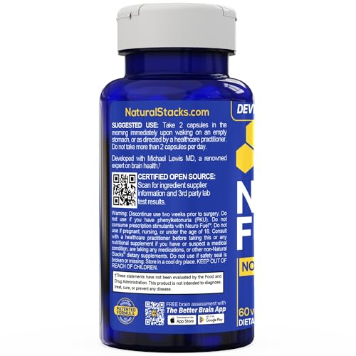 NATURAL STACKS NeuroFuel Nootropic with Zembrin - Doctor Developed Memory & Focus Supplement - Kanna Extract Sceletium Tortuosum - Nootropic Brain Supplement for Focus - 60 Zembrin Capsules NATURAL STACKS buy supplements canada