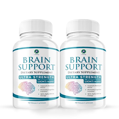 1 Body Brain Support: Twin Pack - 90 Capsules Each - Alpha GPC 1 Body buy supplements canada