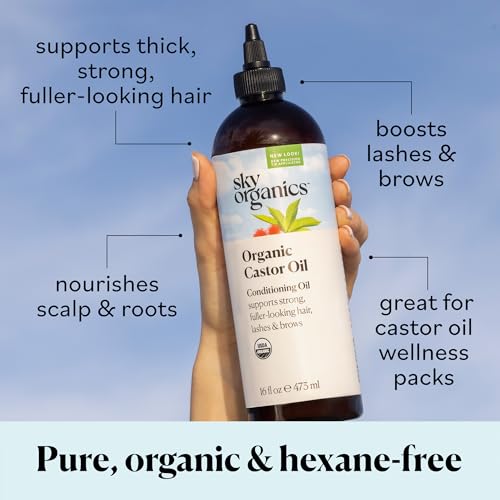 Sky Organics Organic Castor Oil (16 oz) USDA Certified Organic, 100% Pure, Cold Pressed Sky Organics buy supplements canada
