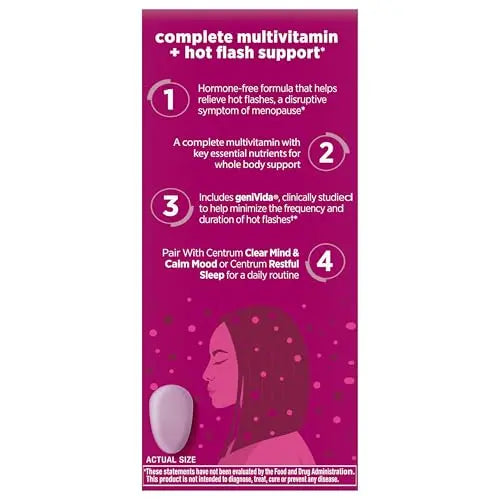 Centrum Complete Multivitamin Supplement + Hot Flash Support Menopause Support Tablets, with Clinically Studied geniVida, 30 Count Centrum buy supplements canada