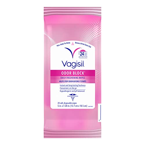 Vagisil Odor Block Daily Freshening Wipes for Feminine Hygiene in Resealable Pouch Vagisil buy supplements canada