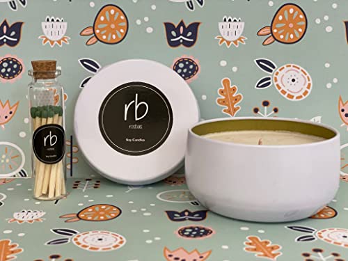 Rosbas Candle, Fraser Fir Scented, Natural Soy Wax, White Metallic Tin, 6 oz, Cotton Wick, Long Burn Time rosbas buy supplements canada