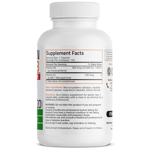Bronson Vitamin K2 (MK7) with D3 Extra Strength Supplement Bone and Heart Health Non Bronson buy supplements canada