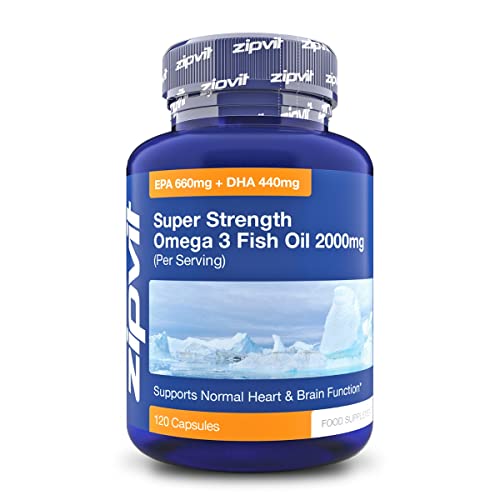 Omega 3 Fish Oil 2000mg, EPA 660mg DHA 440mg per Daily Serving. 120 Capsules Zipvit buy supplements canada