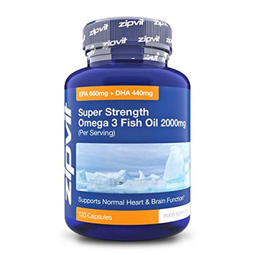Omega 3 Fish Oil 2000mg, EPA 660mg DHA 440mg per Daily Serving. 120 Capsules Zipvit buy supplements canada