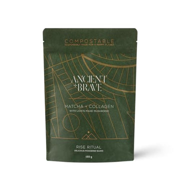 Ancient + Brave Matcha Collagen 150g Pouch - Lion's Mane Mushroom Powder Supplement Ancient + Brave buy supplements canada