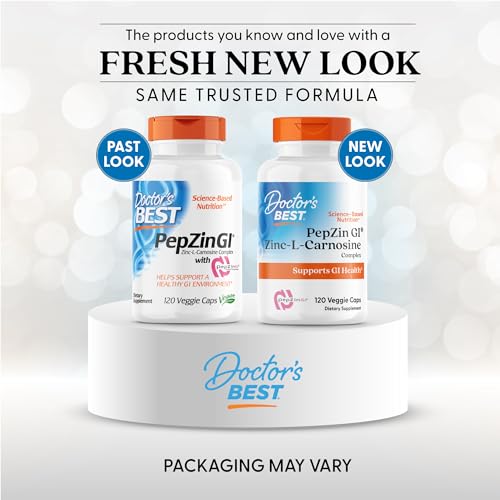 Doctor's Best PepZin GI, Zinc-L-Carnosine Complex for Men & Women - Zinc Carnosine Supplement Caps for Gut Health, Digestive Support, & Stomach Comfort Doctor's BEST buy supplements canada
