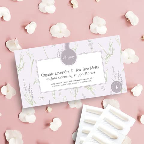 Femallay Lavender and Tea Tree Oil Vaginal Cleansing Suppositories for Hygiene, 100% Natural Melts Femallay buy supplements canada