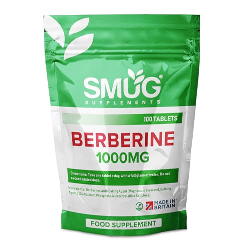 SMUG Supplements Berberine Tablets - 100 High Strength 1000mg Pills - Can Promote SMUG Supplements buy supplements canada