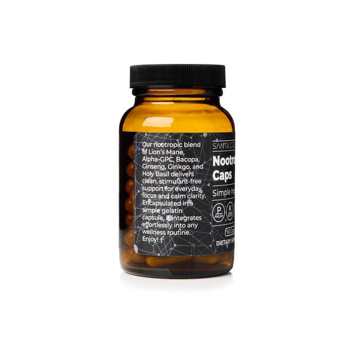 Santa Cruz Paleo Nootropic Capsules – Lions Mane, Alpha GPC, Panax Ginseng & Ginkgo Biloba for Focus, Memory, Mental Clarity & Energy – Keto, Paleo, Gluten Free Brain Supplement, 60 Caps Santa Cruz Paleo buy supplements canada