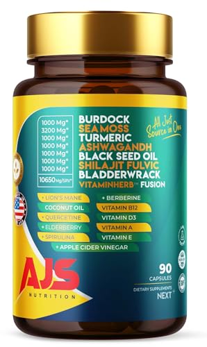 AJS Sea Moss Capsules 3200Mg, Shilajit 1000Mg with Black Seed Oil, Ashwagandha AJS Nutrition buy supplements canada
