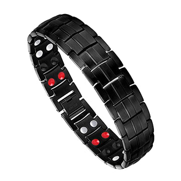 Feraco Mens Magnetic Bracelet Titanium Steel Magnetic Bracelet with Double Row 4 Elements Feraco buy supplements canada