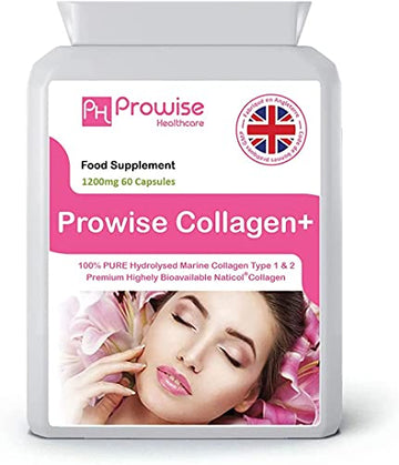 Marine Collagen Type 1 and Type 2 1200mg - 60 Capsules | UK Manufactured PH PROWISE Healthcare buy supplements canada