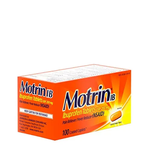 Motrin IB, Ibuprofen 200mg Tablets, Pain Reliever & Fever Reducer for Muscular Aches, Headache, Backache, Menstrual Cramps & Minor Arthritis Pain, NSAID, 100 Ct Motrin buy supplements canada