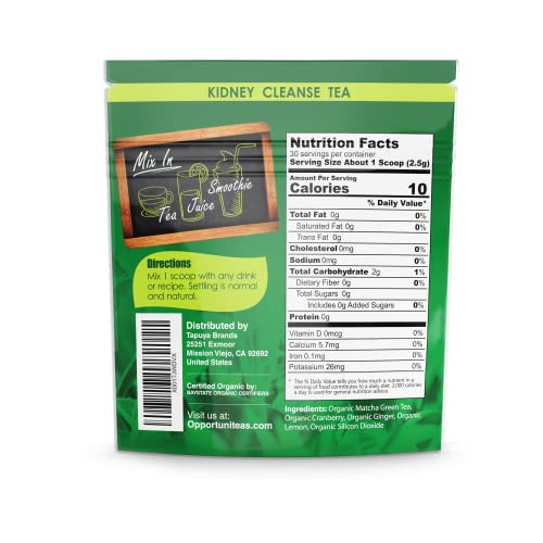 Opportuniteas Organic Kidney Detox Tea- Matcha Green Tea, Cranberry, Lemon & Ginger Opportuniteas buy supplements canada