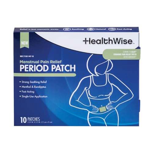 HealthWise Menstrual Pain Relief Period Patch | 10% Menthol | Strong, Soothing Relief HealthWise buy supplements canada
