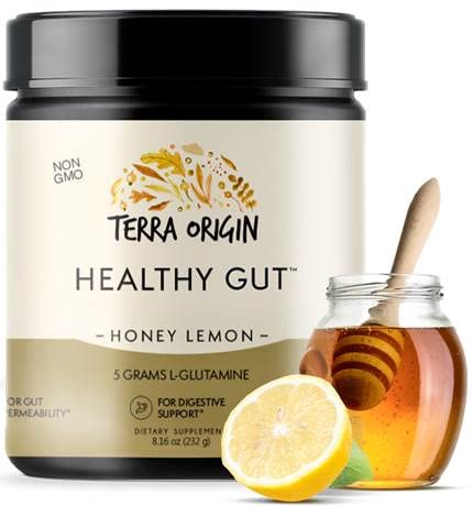 TERRA ORIGIN Healthy Gut Powder (Honey Lemon) | 30-Servings with L-Glutamine TERRA ORIGIN buy supplements canada