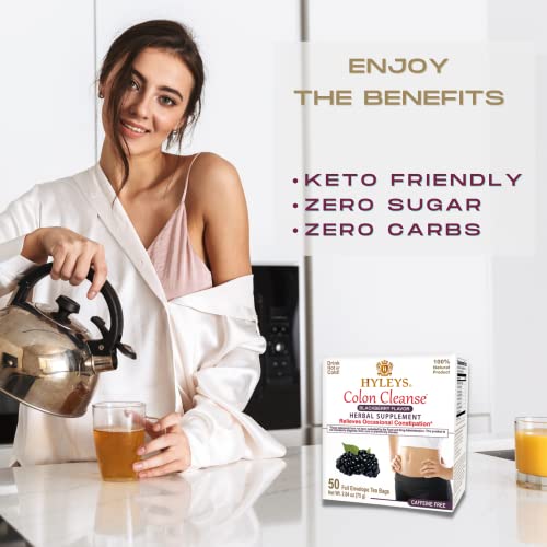 Hyleys Colon Cleanse Tea Blackberry Flavor - 50 Tea Bags (6 Pack - 300 Tea Bags Total) HYLEYS buy supplements canada
