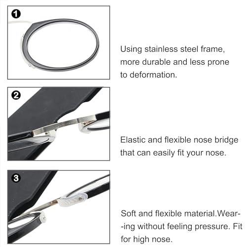 COVESATO Mini Armless Reading Glasses for Men Women Slim Thin Clip on Nose Readers COVESATO buy supplements canada
