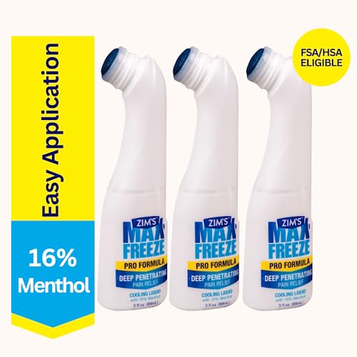 Zim's Max Freeze Liquid | 3 Pack - Pain Relief Topical Analgesic Cooling Liquid for Muscles and Joints Associated with Backaches, Arthritis, Strains, Bruises & Sprains, (P251080-1) 3 Ounce Zim’s Max buy supplements canada