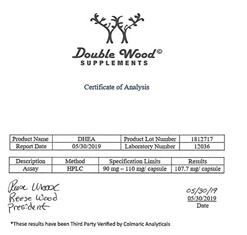 DHEA 100mg | 180 Capsules | Max Strength 6 Month Supply | Third Party Tested | Hormone Double Wood Supplements buy supplements canada
